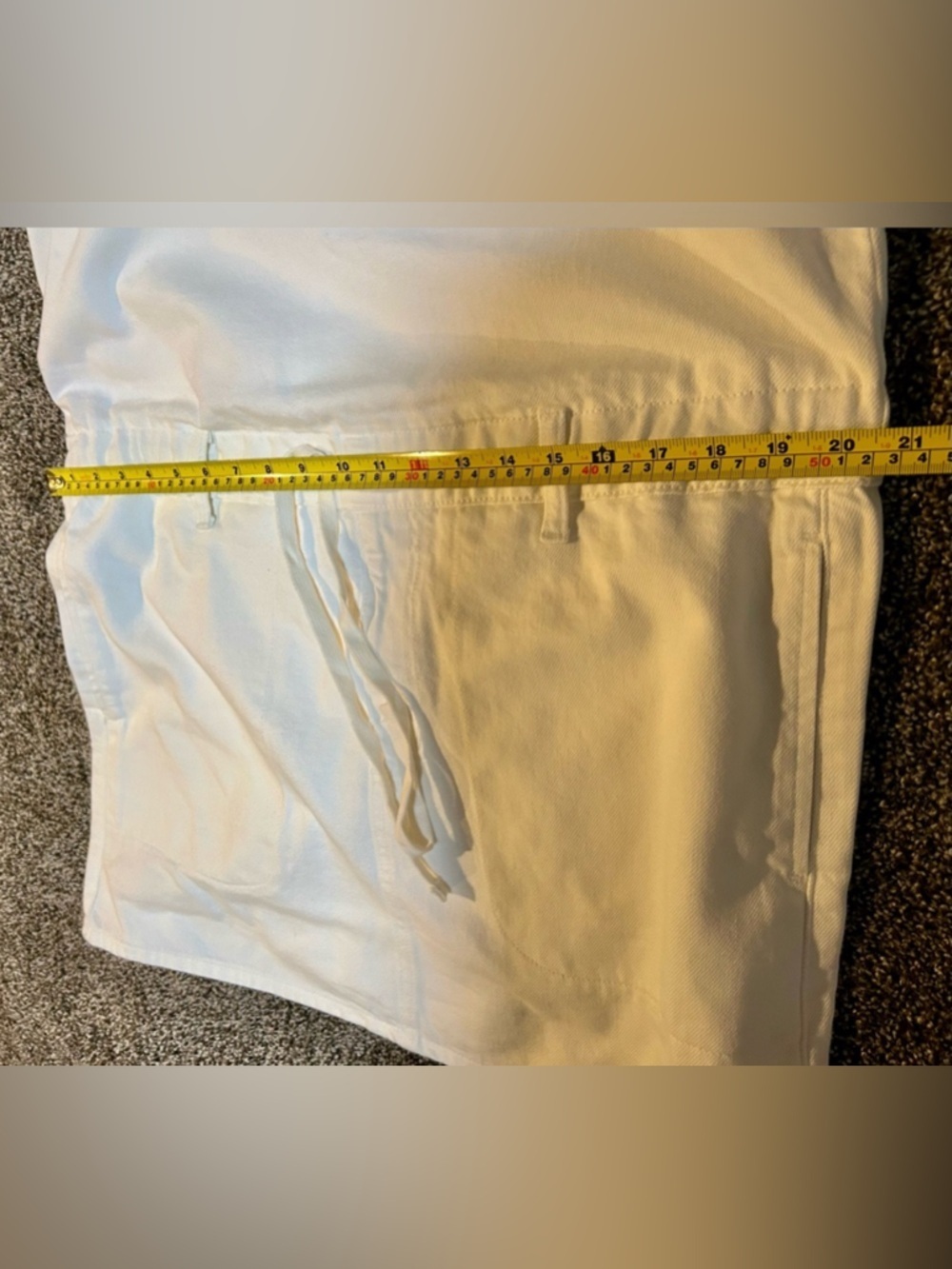 NWT- medium universal threads white denim Y2K drawstring waist mini dress - Picture 8 of 10